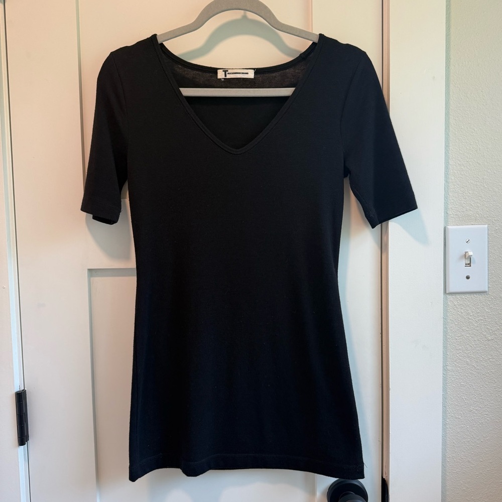 T by Alexander Wang Black V-Neck Women's Top